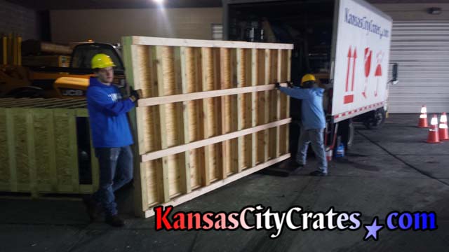 Building large industrial pallet on-site for shipping machinery