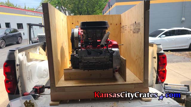 Industrial vault wood crate before end panel is attached