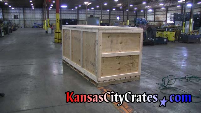 The quarters view of assembled industrial crate at automotive parts manufacture in Shawnee KS 66214