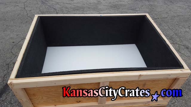 Foam lined heavy duty vault crate for shipping medical instruments used in sleep labs to monitor patients sleeping habits and improve health