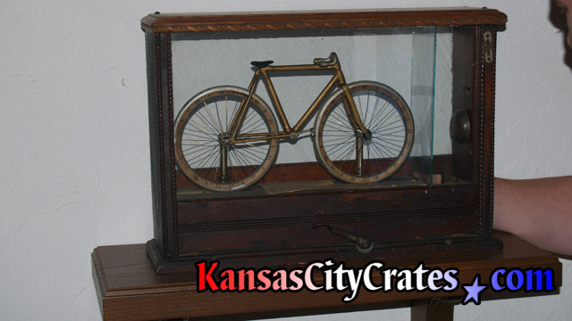 Wright Cycle Company miniature Van Cleve Bicycle under glass.  circa 1896