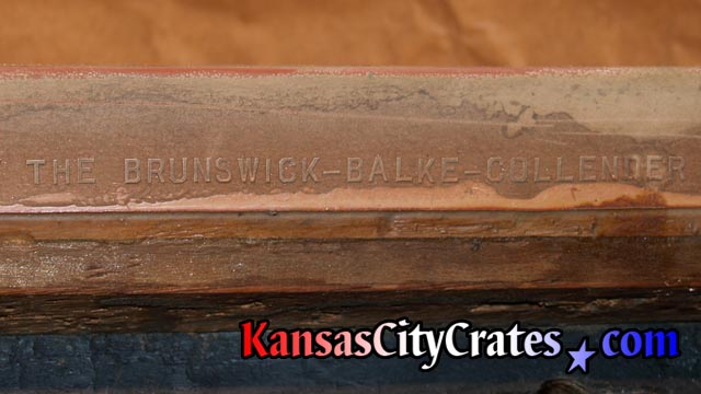 Watermark on bumper rubber from antique billiards table.