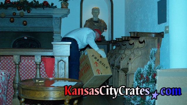 Moving Indestructible box crate for bust sculptures at mansion in Kansas City MO  64129
