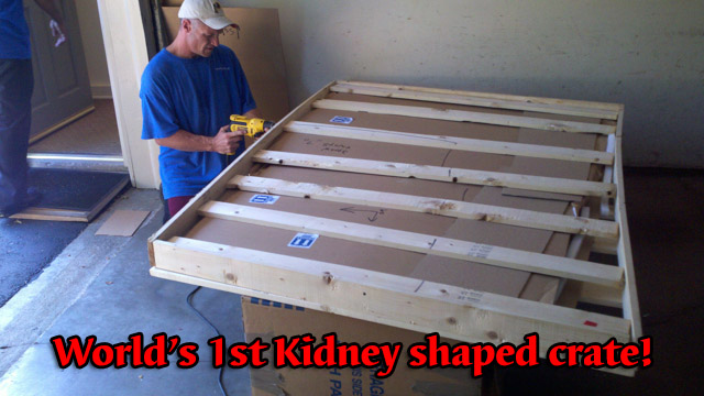 crate with different size boards make it almost kidney shaped