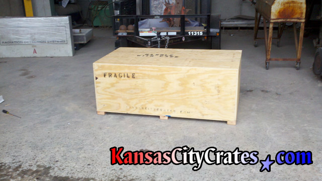 Two radiation detection systems in export crate with forklift access.