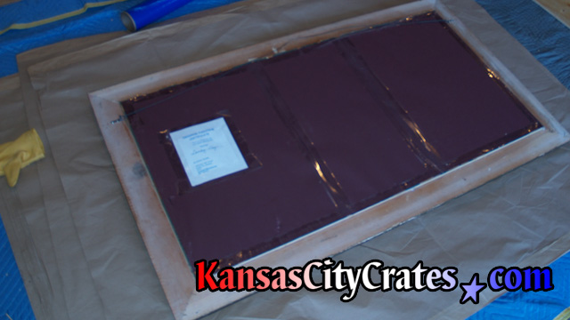 Wrapping fine art for export crate at home in Shawnee Mission KS