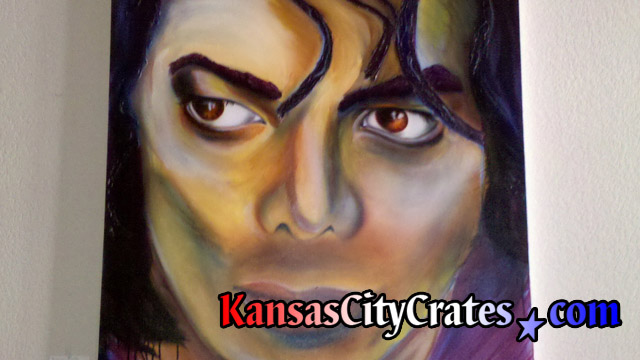 Fine art oil painting of pop star Michael Jackson after his death in 2009.