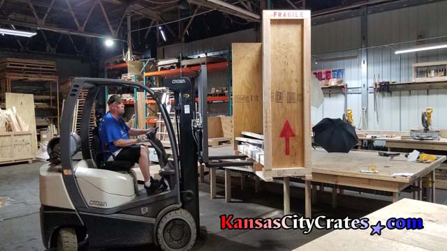 Industrial Export Crate being loaded by forklift at KansasCityCrates.com