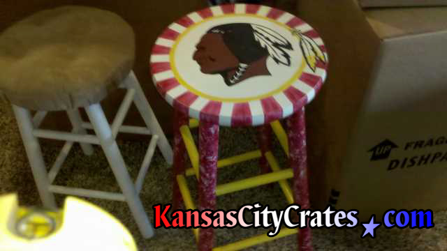 Washington Redskins  bar stool autographed by Trent Green.