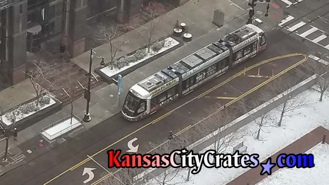 View from One Light luxury condos of Kansas City Streetcar