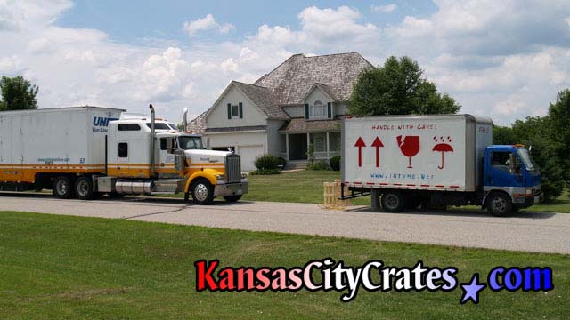 on-site crating job at country estate next to Fry-Wagner moving truck