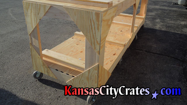 Custom built wood utility cart